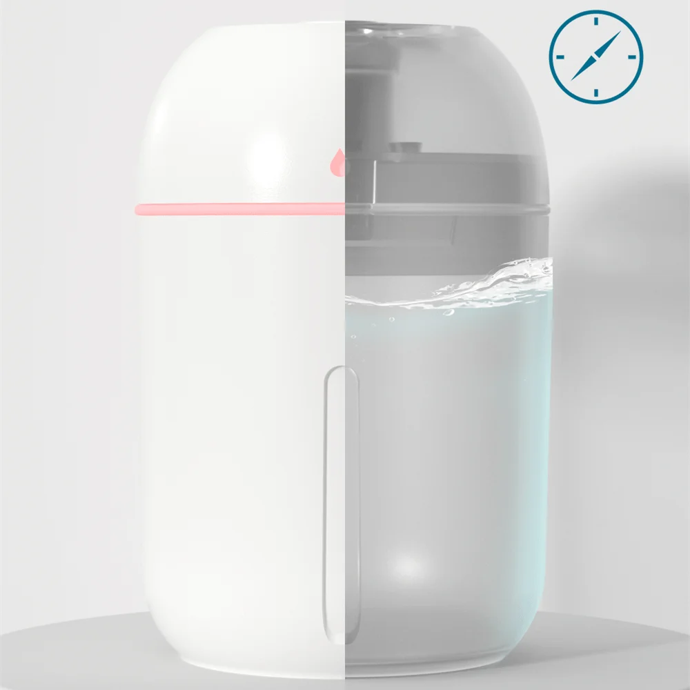 Portable 330ML Mini LED Night Light Ultrasonic Mute Air Humidifier with Aroma Function USB Cool Mist Humidifiers Car Home Office