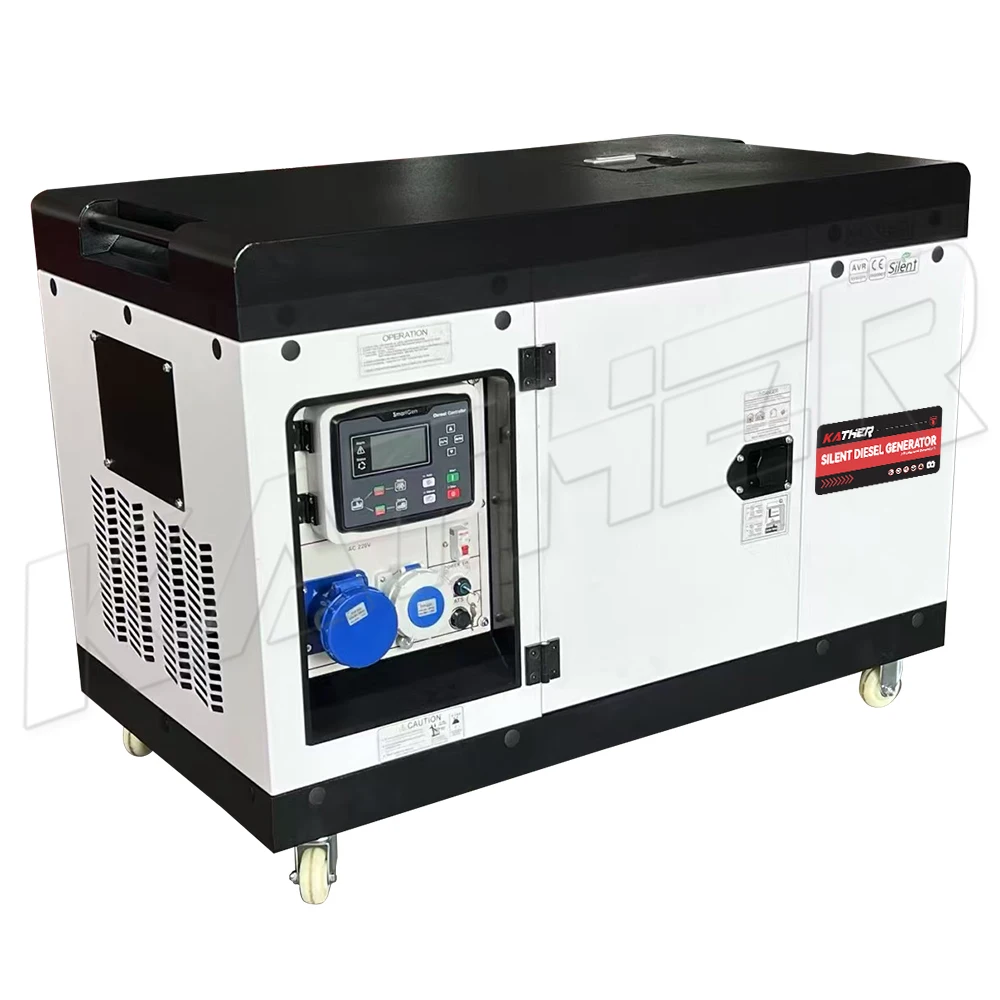 KATHER 50/60hz 12kva Mzito wa Diyeseli wa Kijivu Mfere Mmoja Mfere Mita Moja Kijivu cha Mzito wa Diyeseli 12kw Vifaa vya Kuzalisha Nguvu na ATS