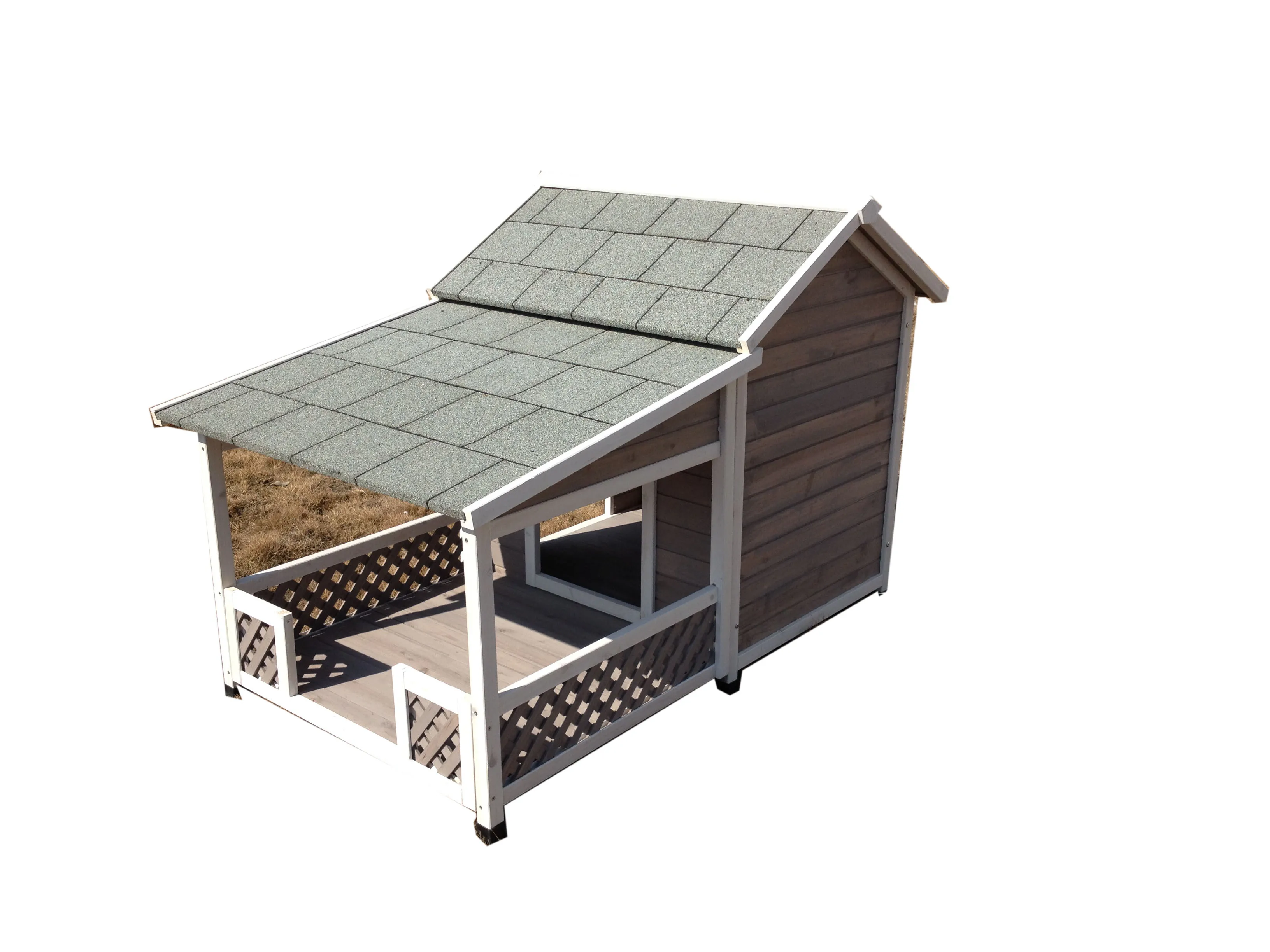 Factory Handmade Modular Custom Fancy Removable Roof Pet Cage Shelter Wooden Indoor Dog Houses Cat Kennel Reddish Brown Roof