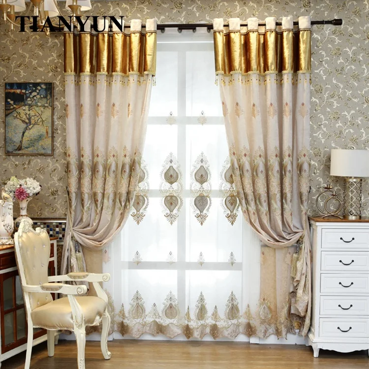 Customized Macrame Curtain Turkish Luxury European Style Blackout Window Curtains for Sitting Room