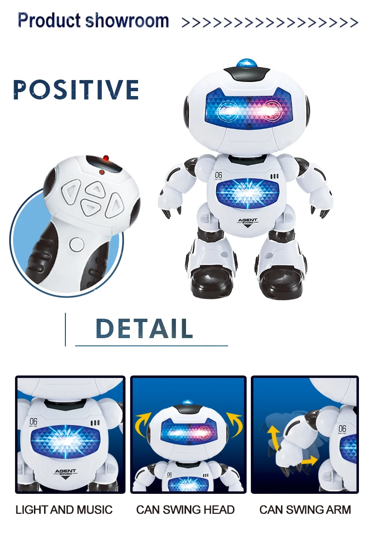 Trending Hot Selling Intelligent Rotating Electric With Music RC Robot, Smart Toys For Kid Walking And Dancing Robot