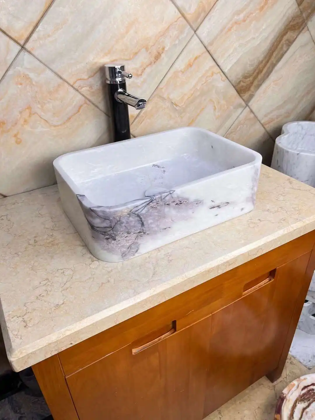 Counter Top Wash Basin Stone Hand Wash Basin Sink Milas Lilac Marble Wash Basin Price