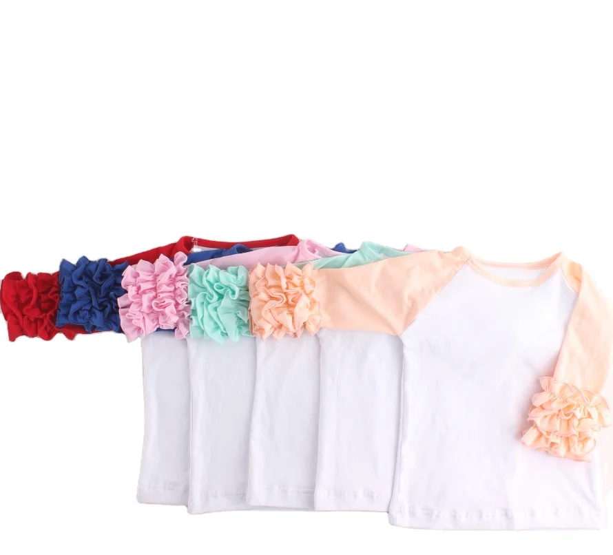 Blank Shirt Ruffle,Blank Baseball 