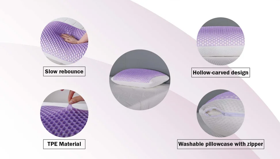 Gel Grid Honeycomb Cooling Memory Foam Pillow With Neck Shoulder And ...