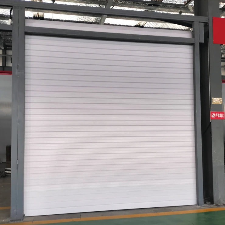 Modern white steel windproof anti-theft warehouse door Rolling shutter door details