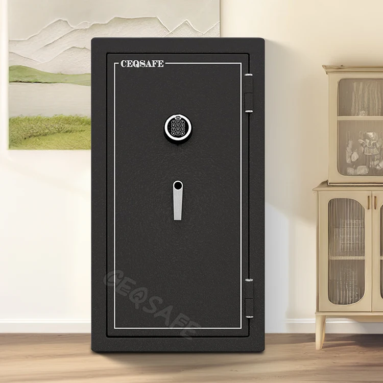 CEQSAFE Black Luxury Electronic Big Fireproof Safe Box Antique Surface Classic Digital Coded Lock 2 Hours