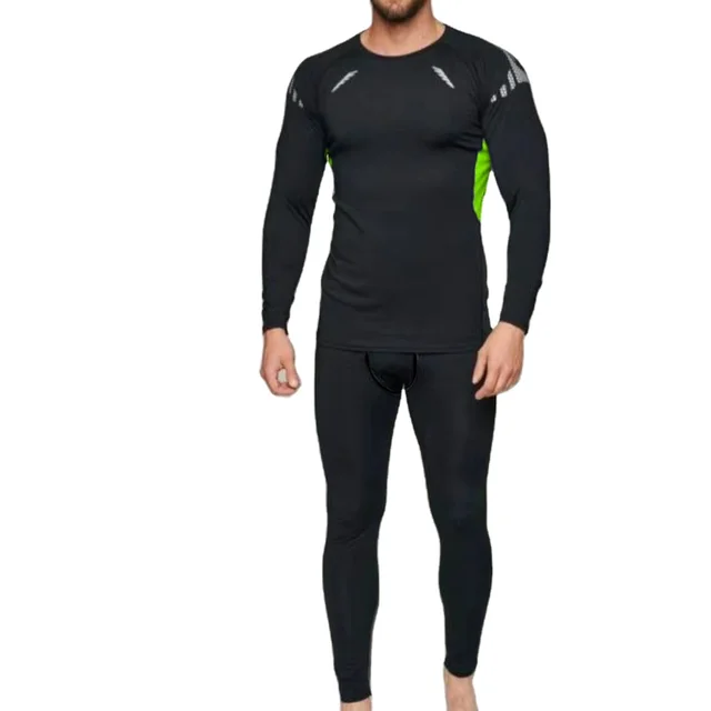 Autumn And Winter Fleece Thickened Fitness Sets Men's Yoga Clothes Thermal Underwear Sports Suit
