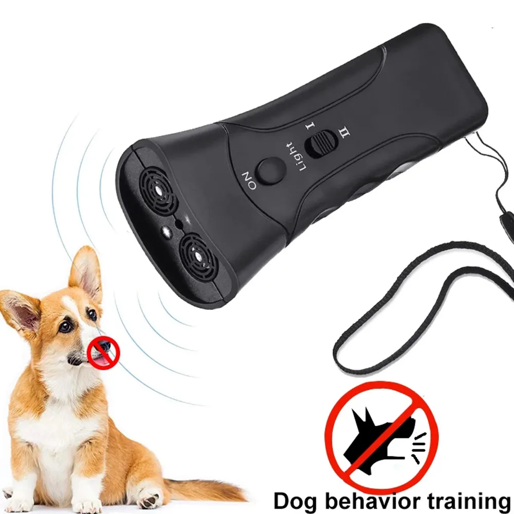 Handheld Dog Trainer Stop Bark Portable Ultrasonic Dog Repeller Anti ...