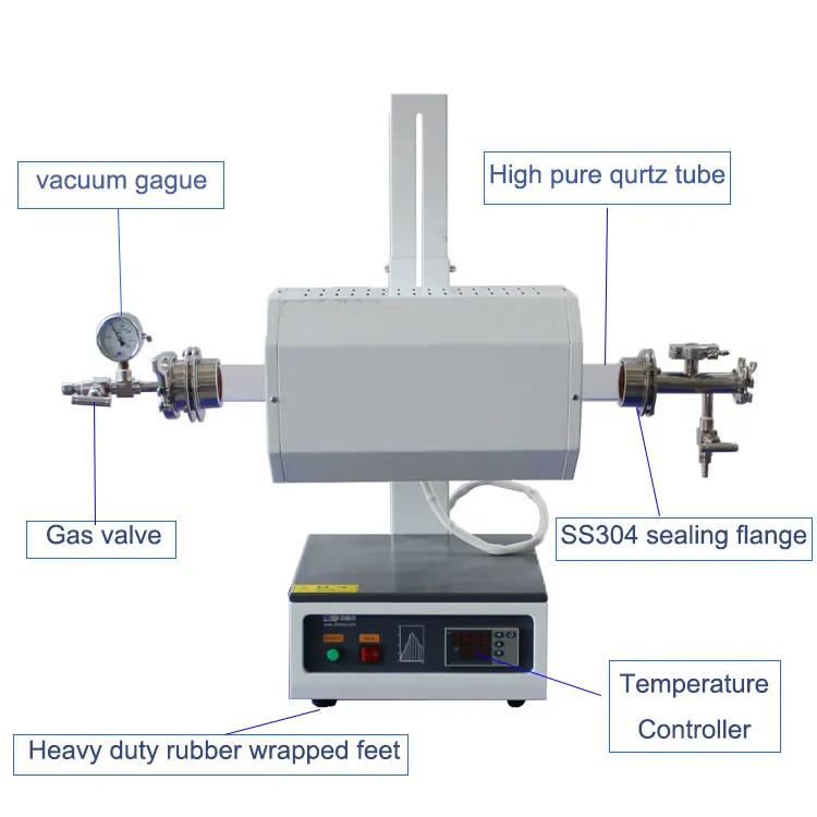 High Temperature Quartz Tube Multi Position Mini 1200 c Laboratory Vertical  Tube Furnace