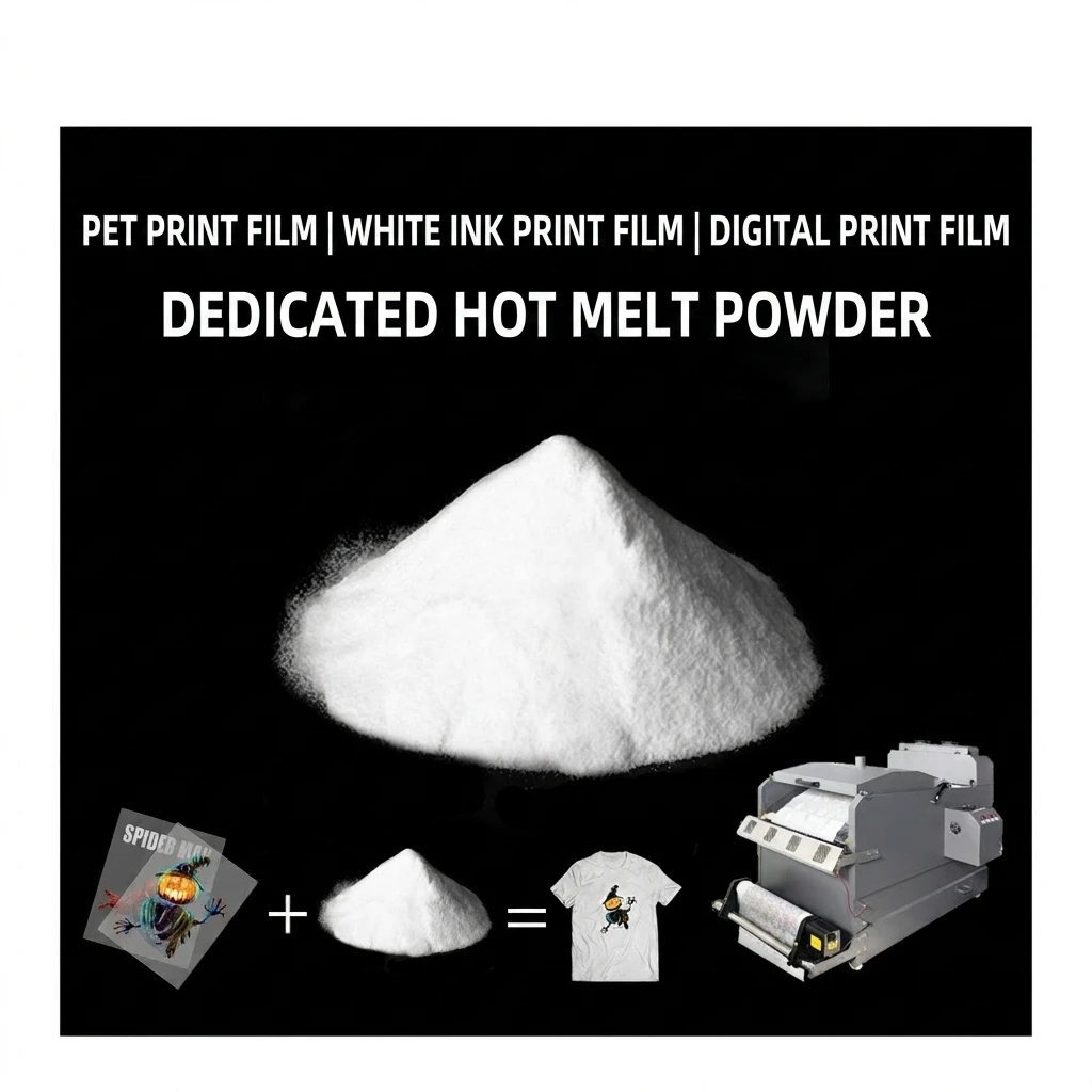 DTF TPU Hot-Melt Adhesive Powder White Ink Heat Transfer Powder for DTF Print High Elasticity Strong Adhesion Digital Printing