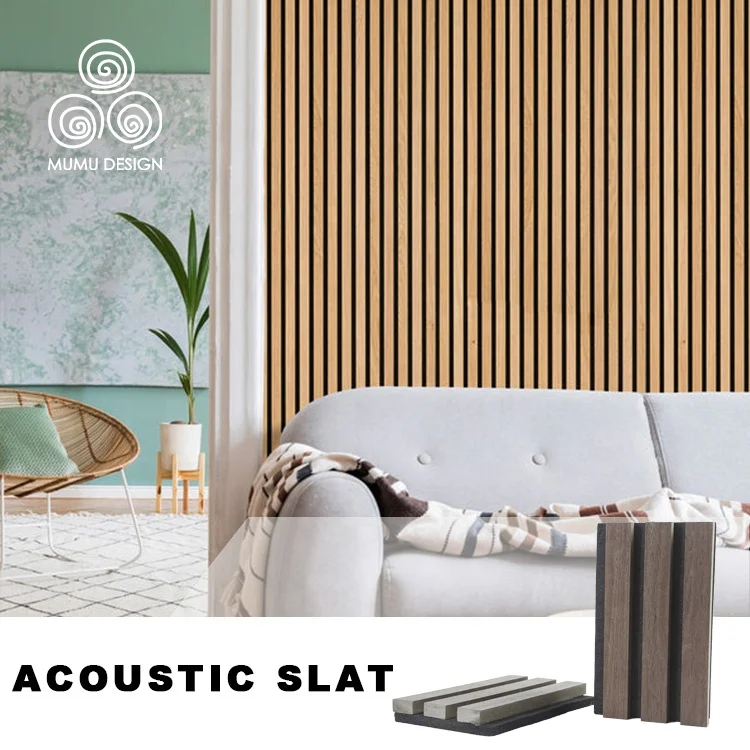 MUMU Auditorium Triangle Soundproof Custom Wood Wall Slats Supplier 3D Acoustic Panel for Sound Absorbing Sponge