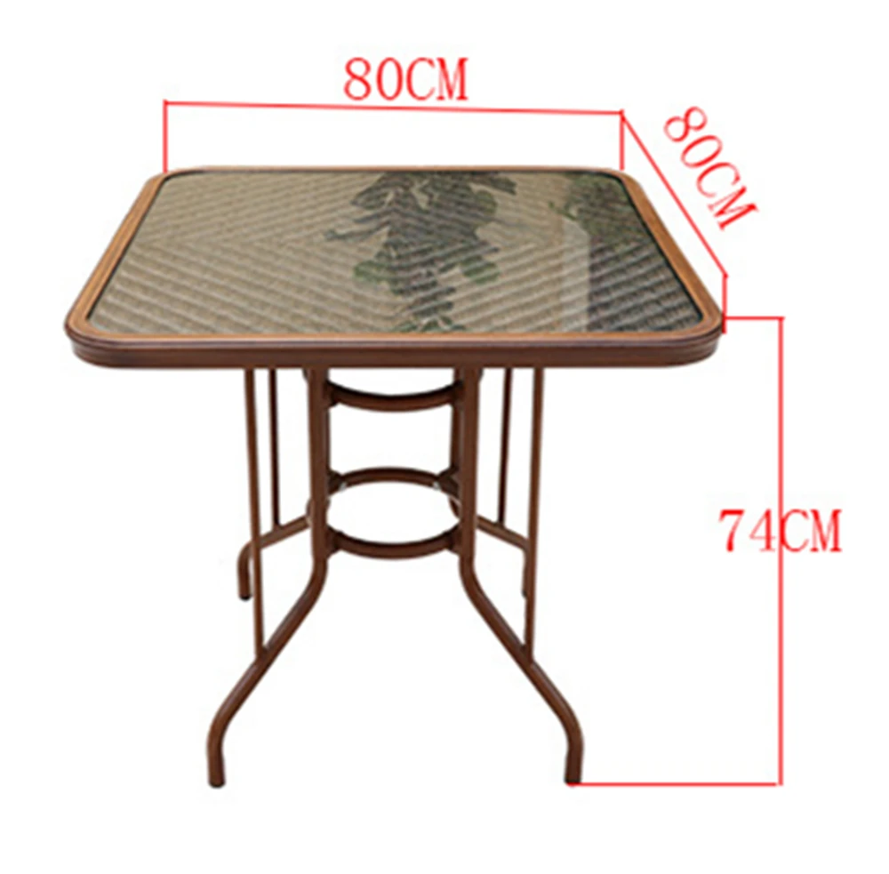 ALUMINUM PLASTIC WICKER TABLE OUTDOOR PLASTIC RATTAN TABLE