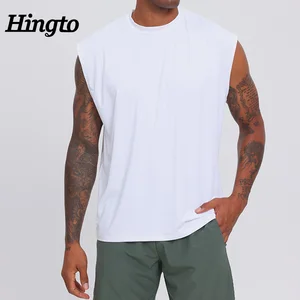 Men Fitness Sportswear O-Neck Plain Tank Top Sleeveless Tshirt Breathable Workout Sports Tank Top Gym Athletes Mens Tank Top
