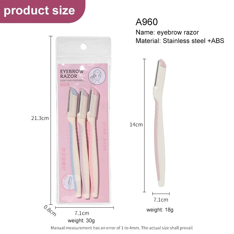 Lameila 3pcs Mesh Stainless Steel Balde Shaver Razors Eyebrow Razor Se A960 Women Makeup Face Body Hair Remover Trimmer
