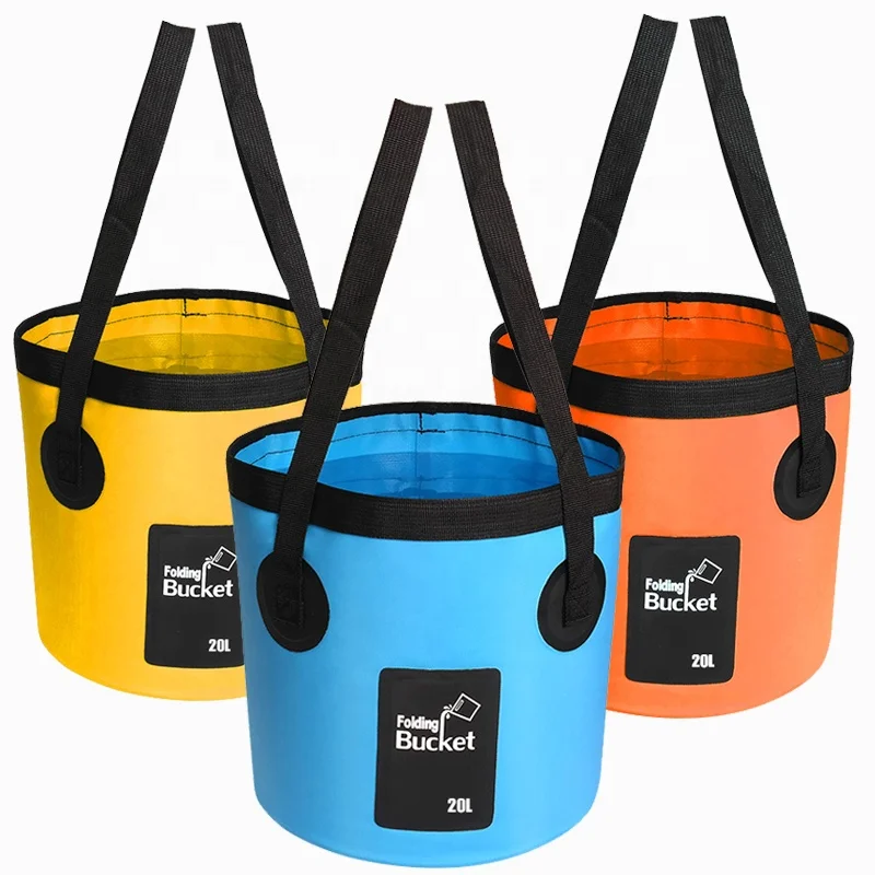Waterproof 20L Collapsible Folding Water Bucket Outdoor Camping Fishing Portable