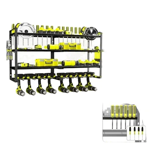 Power Tool Organizer Wall Mount Storage Rack, Heavy Duty Tool Box Organizer, Garage Storage Drill Holder