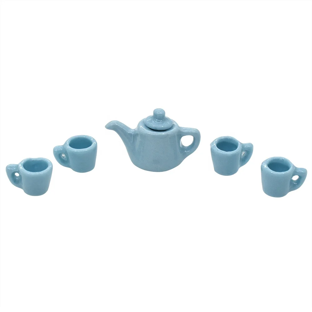 Набор фарфоровый для кукольного домика iland 1/12, миниатюрная посуда для гостиной, столовой, Садового Стола, аксессуары для кукольного домика, 5 шт.