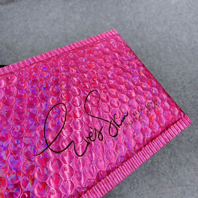 Custom Print Various Color Envelopes Bubble Bag Foil Metallic Bubble Envelope Express Mailer Bag