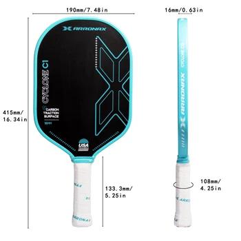 2026年新登場 16.34*7.48*0.63インチ カーボン摩擦面 ピックルボール