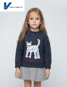 China V-Times 2026 Autumn Girls' Sweater Stylish Children's Knitted Vest for Spring and Autumn New Baby Vest Clothing