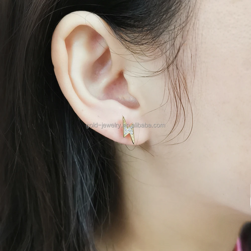 कान हड्डी कील 14k असली सोने की कान की