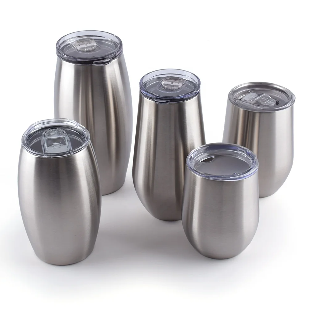 Custom Double Wall Stainless Steel Stemless Insulated Wine Glass