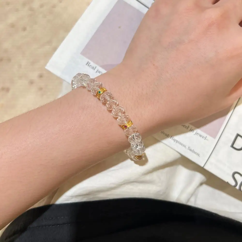 KAKODIY gourd 18K gold plated 925 sterling silver jewelry natural white crystal bead chain bracelet detail 7