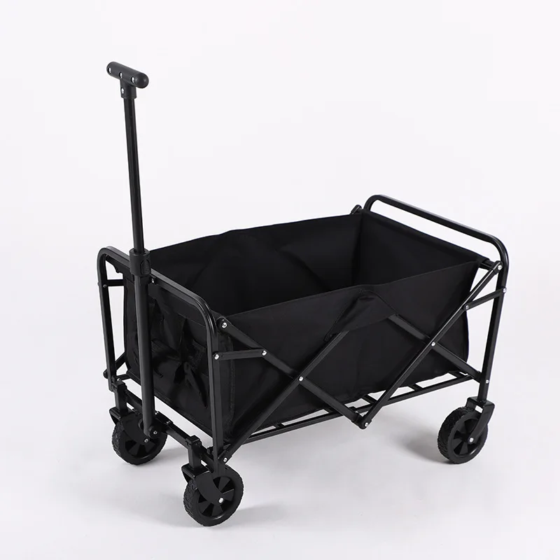 Outdoor Camper Folding Hand Push Picnic Cart,5/7 Inch Wheel Car Portable Meadow Forest Picnic