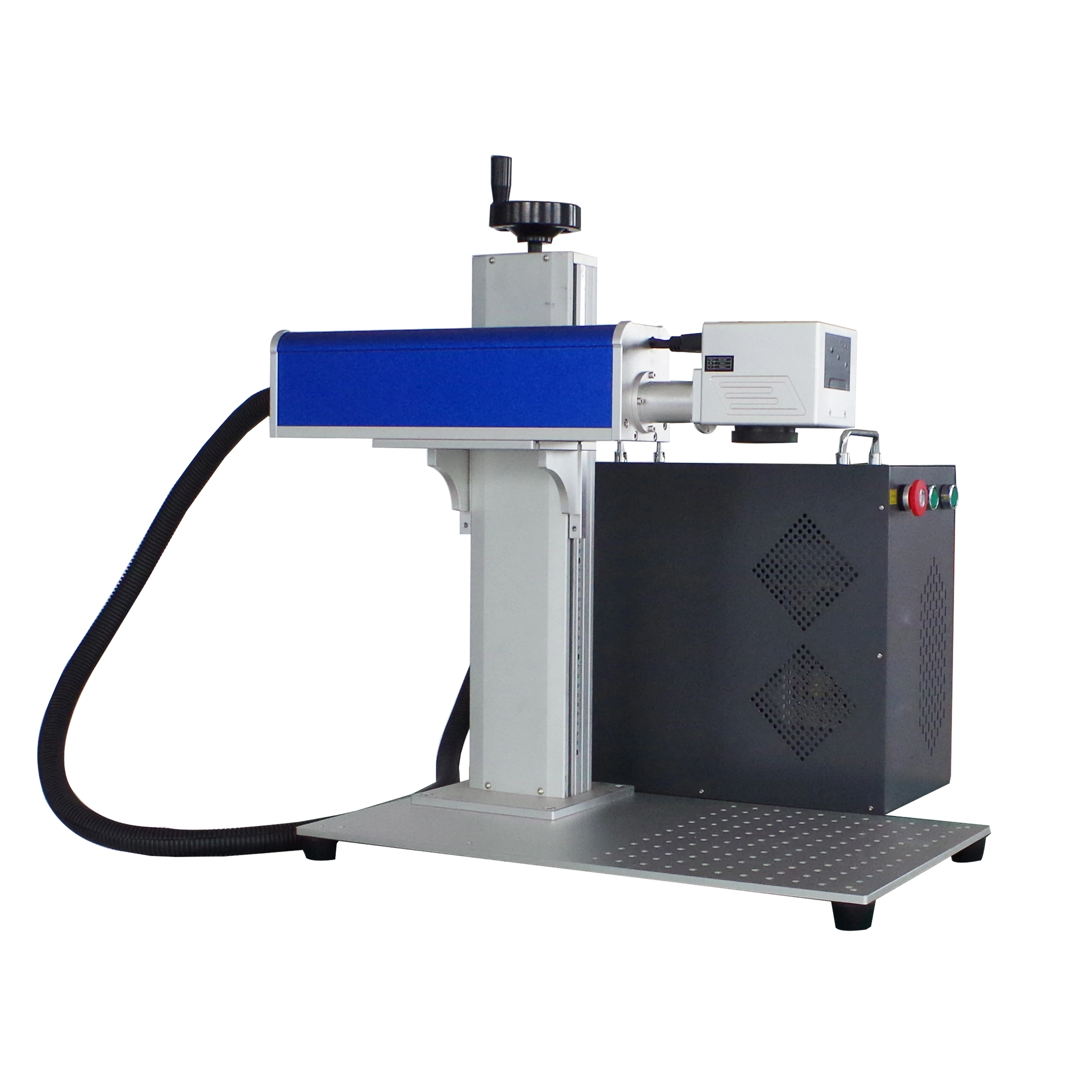 20w 30w Portable Small Laser Marking Machine Galvo Fiber Laser Engraver with Rotary Ring