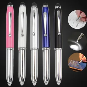 Multi Functional Laser Led Light Pen Touch Screen 4 in 1 Metal Ballpoint Pen with Custom logo