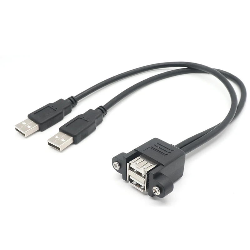 Двойной USB 2,0 A штекер для 2 двойных USB A гнездо Y разветвитель адаптер кабель