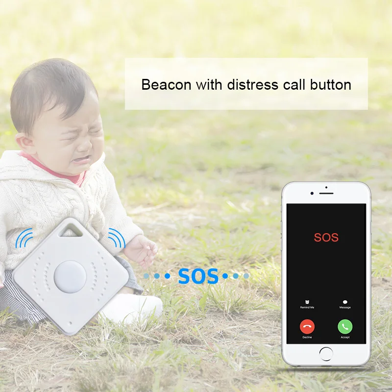 NRF52 Programmable Keychain iBeacon Push Button BLE Beacon for Tracking Direct Manufacturer