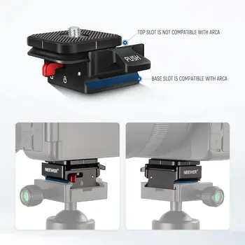 NEEWER Quick Release Plate, Camera Mount Adapter with 1/4" and 3/8" Screw Thread, Quick Release System for Tripod, Monopod detail image