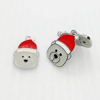 Removable Bag Accessories Hanging Nickel Bear Label With Red Hat for Travel Backpack Sports Gear Decoration