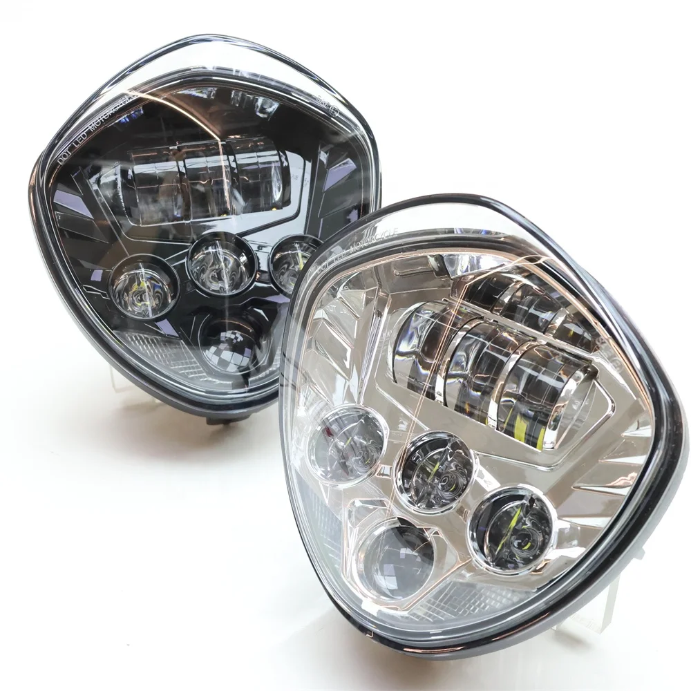 TIYPEOR Motorcycle LED Headlight Assembly High/Low Beam H4 Headlamp Projector