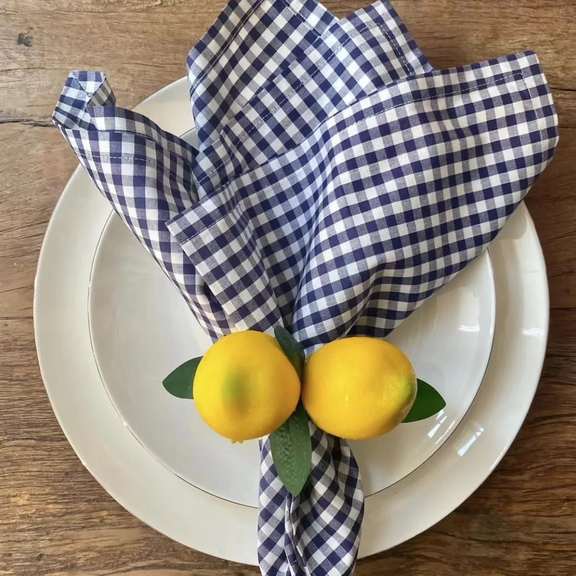 Wholesale Simple Elegant Table Napkin Fabric Restaurant Linen Plaid