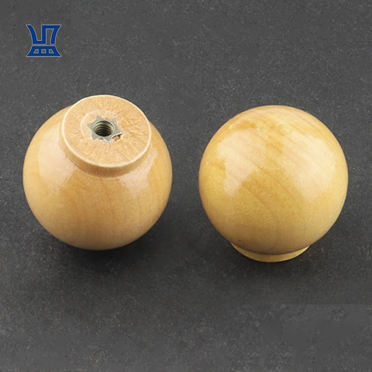 BQLZR высокое качество одно отверстие 4 мм шариковая форма из массива дерева маленькая круглая деревянная ручка мебельные ручки и ручки круглая деревянная ручка