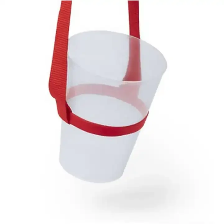 Ecofriendly Plastic Cup Holder Silicon Band Lanyard Custom Water