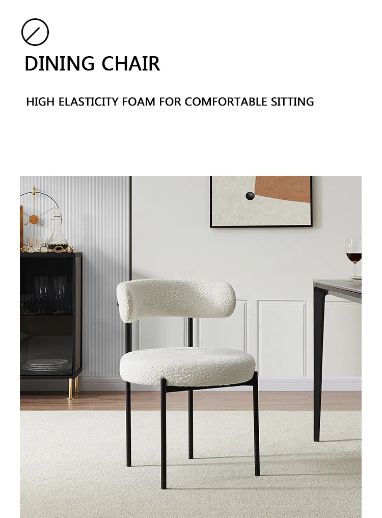 Modern Nordic Design Minimalist Chairs Fabric Velvet Upholstered Side