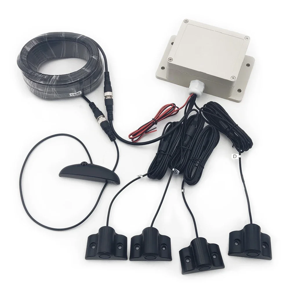 Truck Parking Sensor System 4 Pcs Radar Blind Spot Alarm Reversing LED Backlight Display Rear View 24V Parking Sensor for Truck