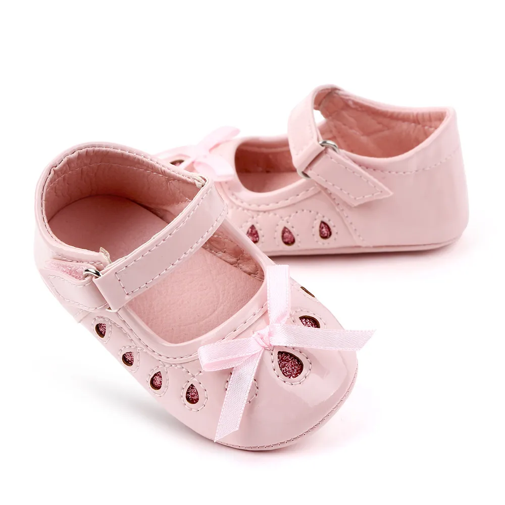 Bling Pu with bow-knot wholesale baby girls shoes for sale