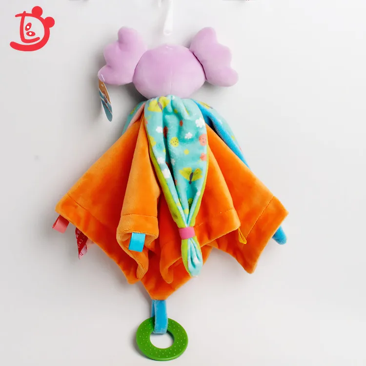 Детское одеяло для безопасности, плюшевая одежда для прорезывания зубов, полотенце, мягкая игрушка в виде животного для детей, подарок, плюшевое одеяло для прорезывания зубов, детское полотенце