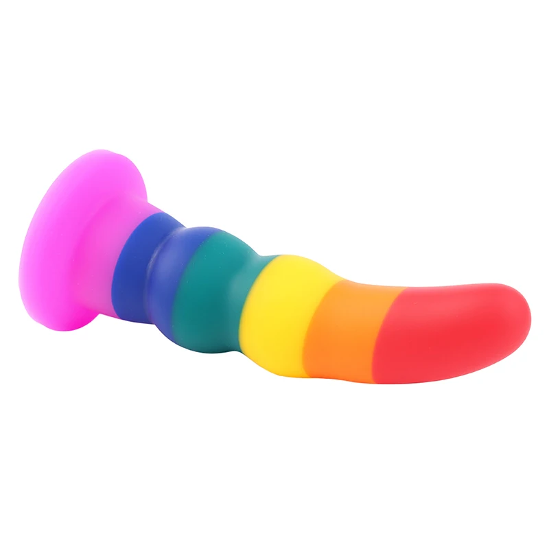 Rainbow Silicone Anal Plug - Stimulating Sex Toy for Adults
