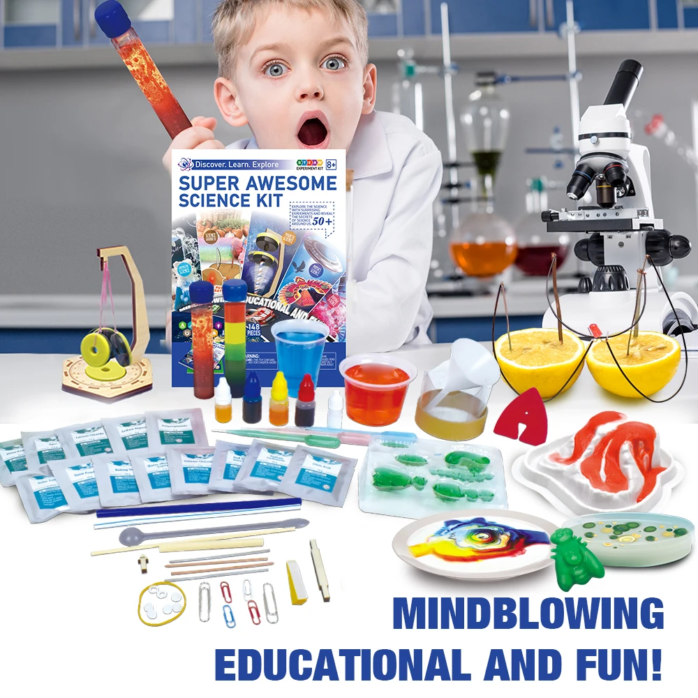 Kids Science Experiment Kit with 80 Magic Scientific Experiments Education Lab Toy Gift for Boys and Girls