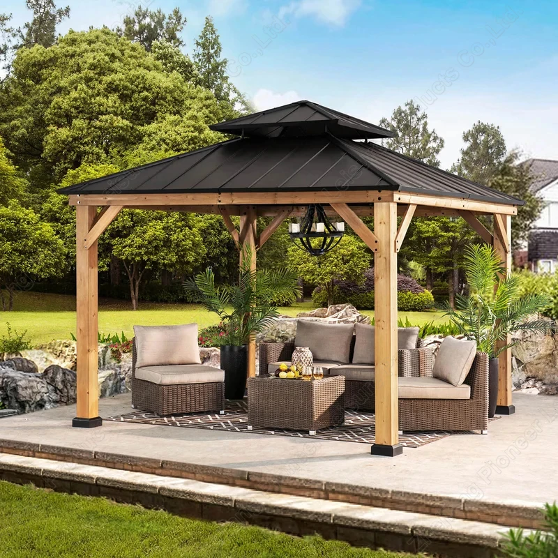 Premium Gazebos Built To Last Cedar Frame Gazebo 10x12 Ft. For Patio ...