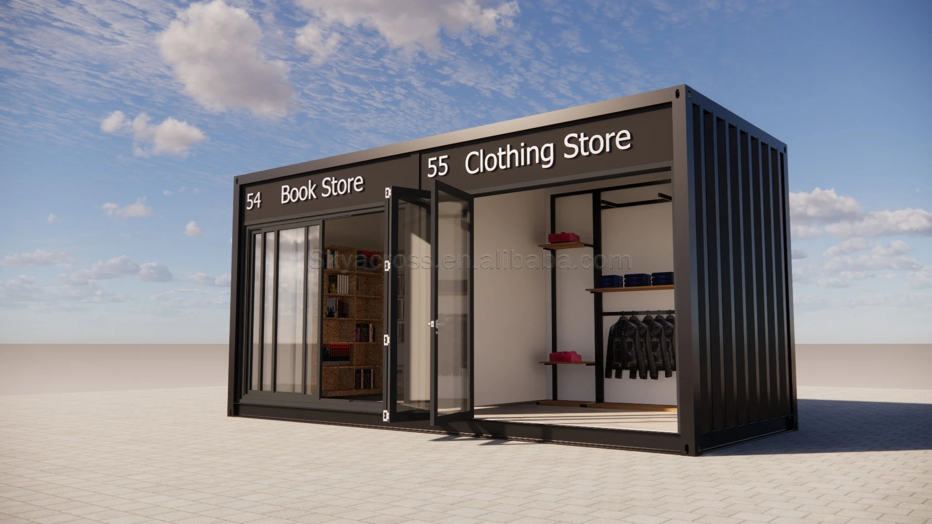 20 Feet Portable Shipping Container Clothing Store Prefab Mobile Shop