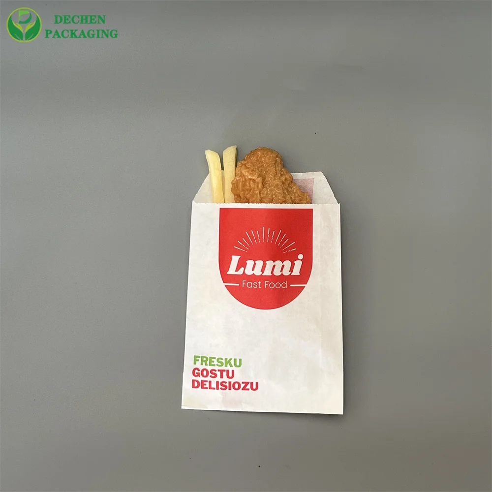 Sac en papier sac en papier vert emballage alimentaire poulet frit sac en papier