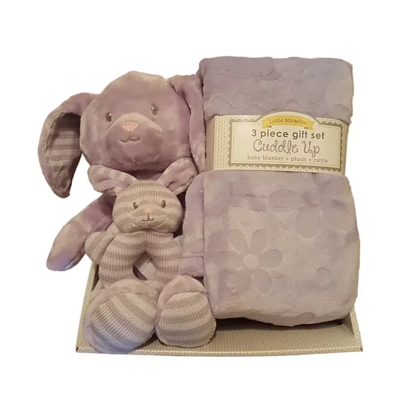 Mavi Oyuncak - Custom Box Package Blue Teddy Bear Baby Blanket Gift Sets