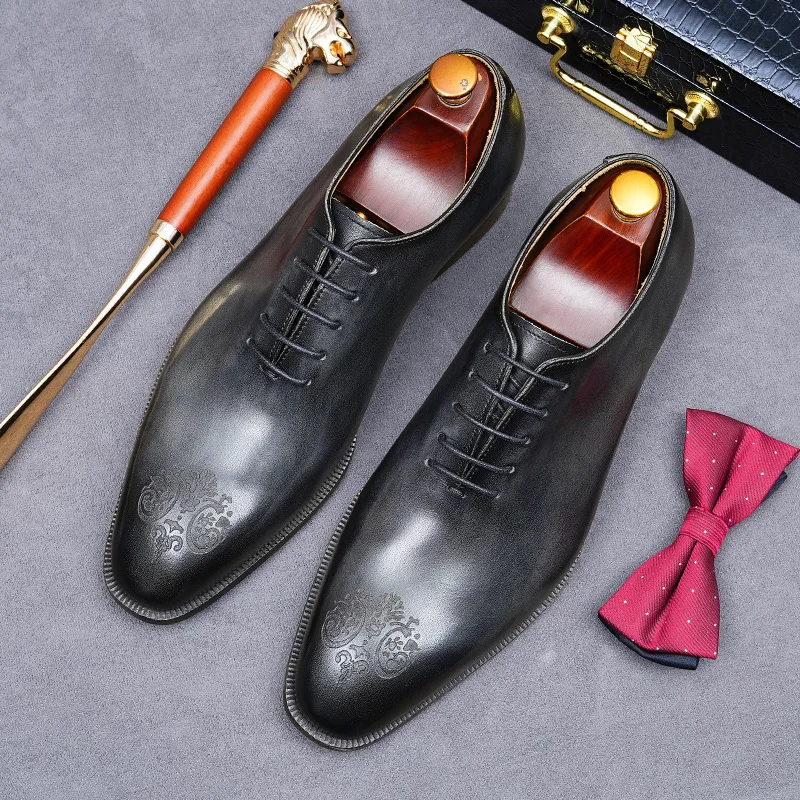 Men’s Derby Dress Shoe US 9.5 Hand Crafted Custom Leather by Mr. Billy Thailand Handmade Blue Leather Derby Shoes: Men main image 2