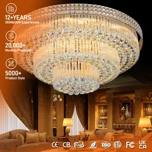 Hotel Modern Luxury Hanging Living Room Fancy Crystal Lustre Modern Led Crystal Ceiling Panel Light Chandelier Pendant Light